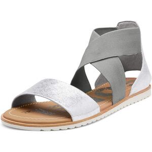 Sorel Women's Free time and Sportwear‎ Silver Shimmer Dove Sandals Flats Size 9